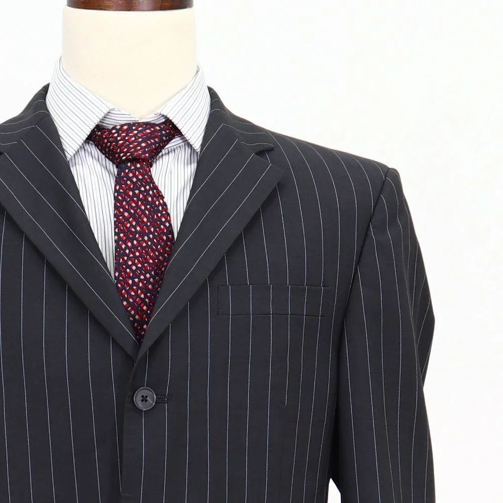 Banana Republic 42R Navy Striped 3-Button Sport Coat Blazer Jacket V702